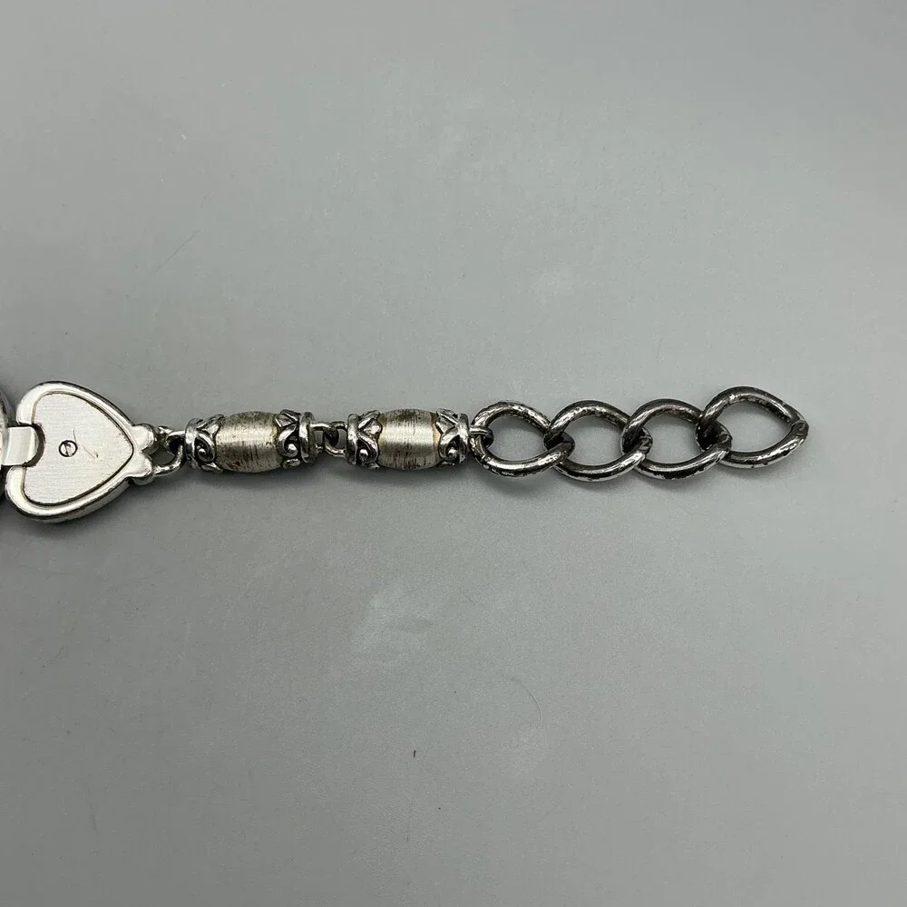 Brighton Bristol Womens Watch 25mm White Dial Silver Tone Hearts New Battery